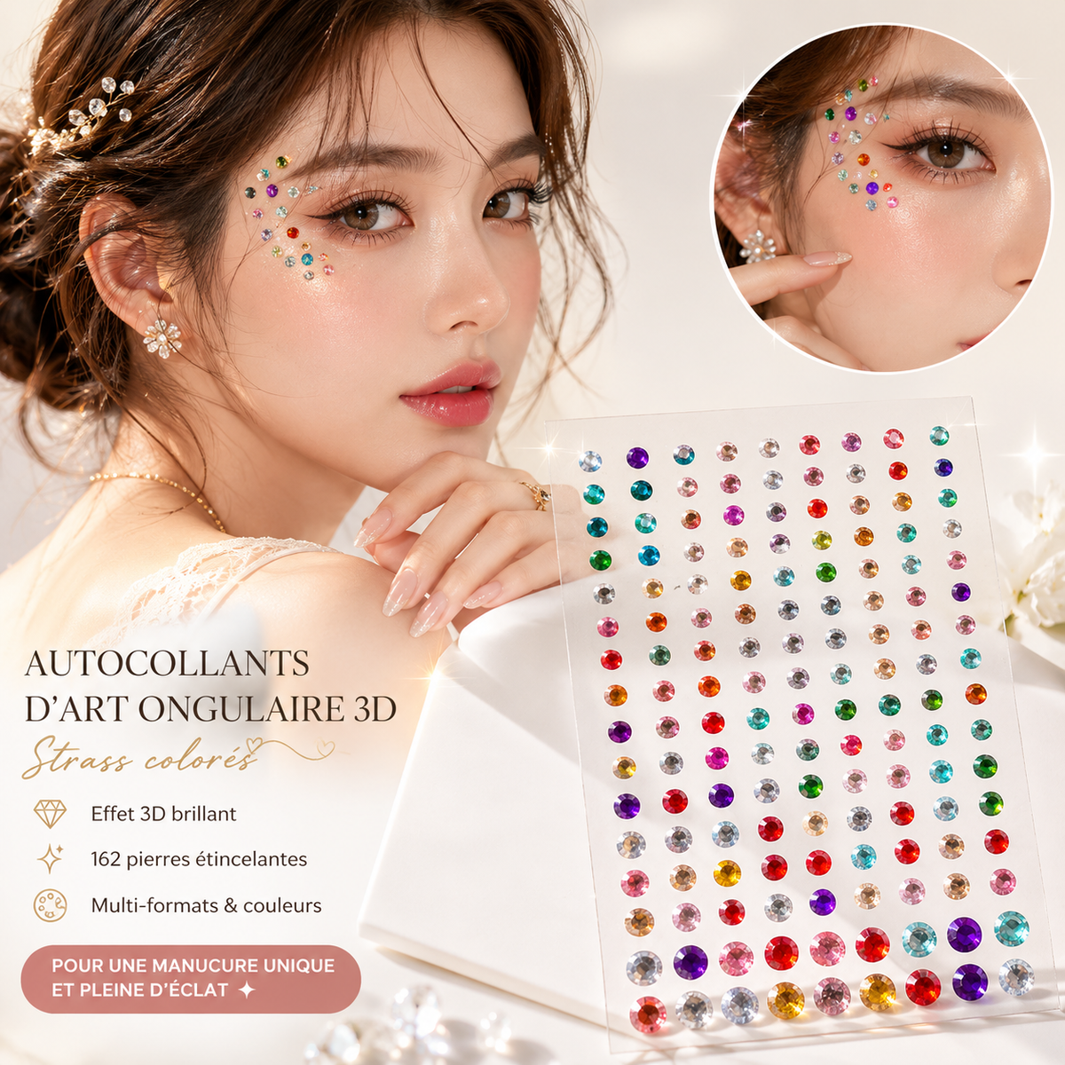 ✨ Perles Adhésives Visage & Cheveux — Face Gems Pearls