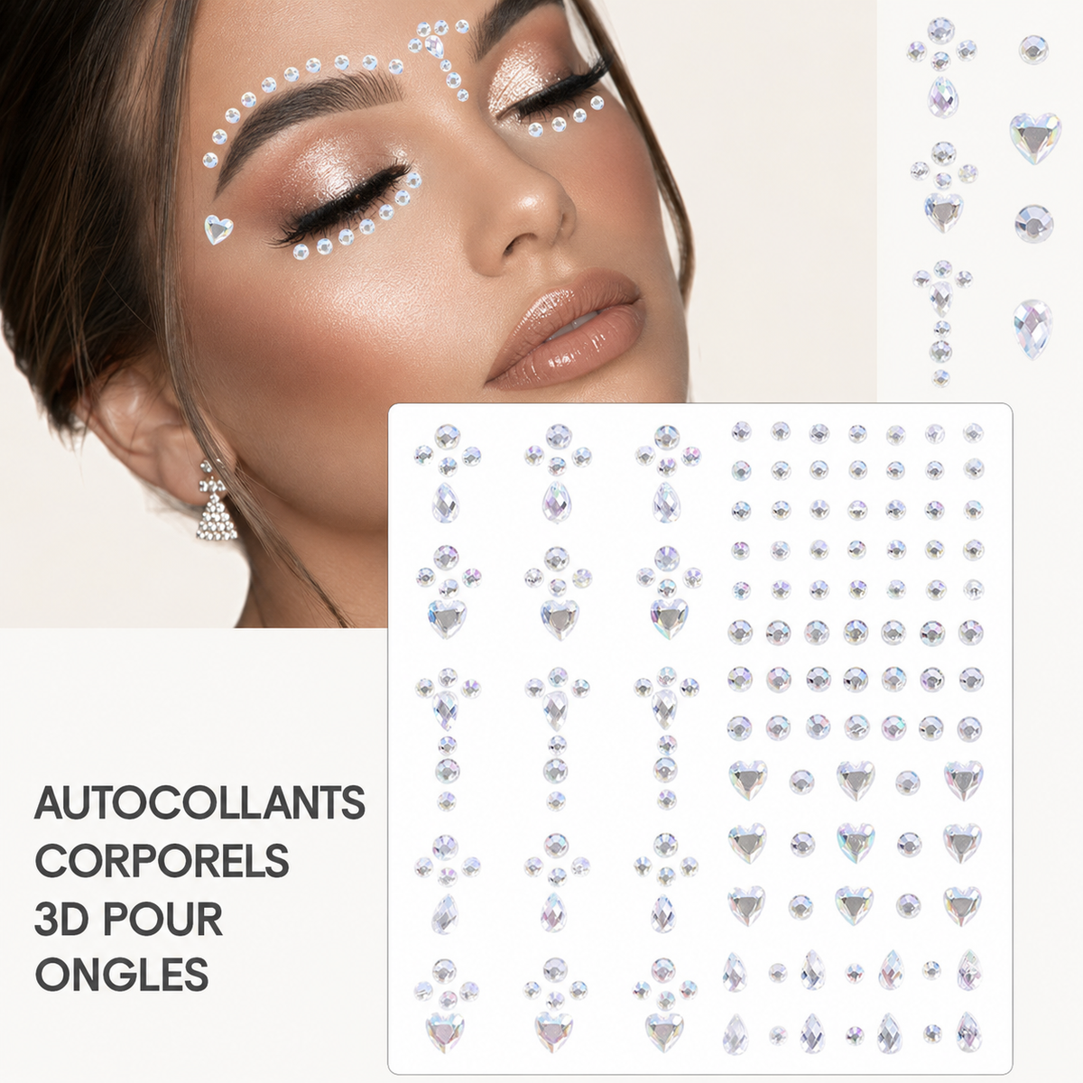 ✨ Perles Adhésives Visage & Cheveux — Face Gems Pearls