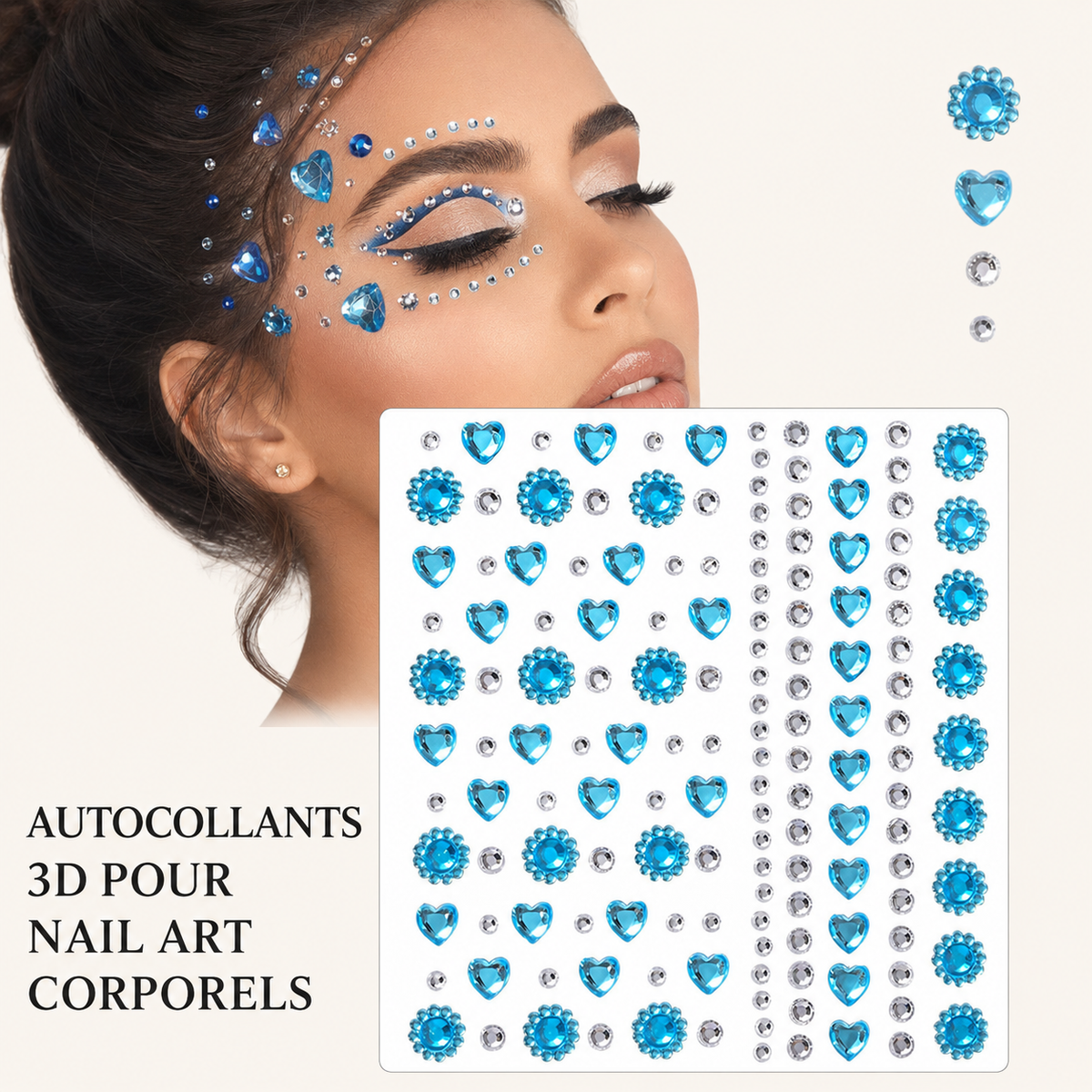 ✨ Perles Adhésives Visage & Cheveux — Face Gems Pearls