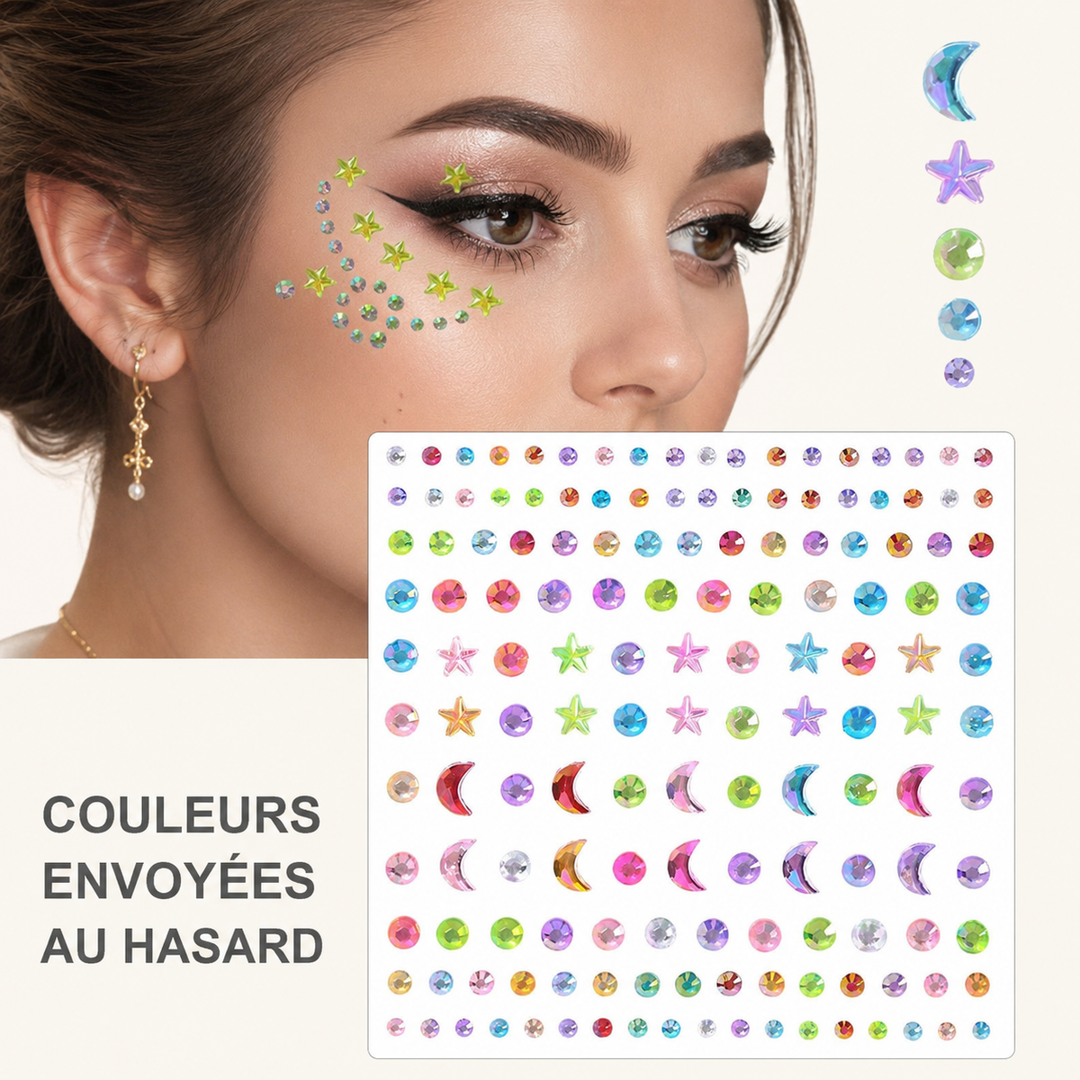 ✨ Perles Adhésives Visage & Cheveux — Face Gems Pearls