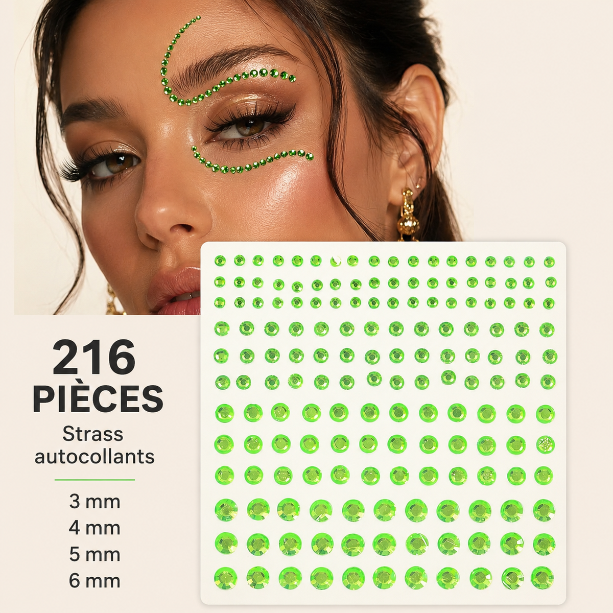 ✨ Perles Adhésives Visage & Cheveux — Face Gems Pearls