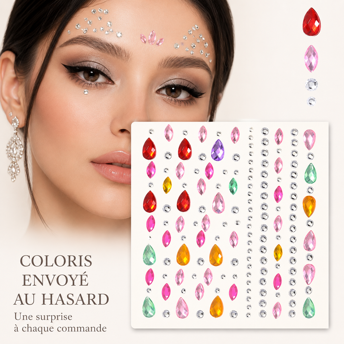✨ Perles Adhésives Visage & Cheveux — Face Gems Pearls