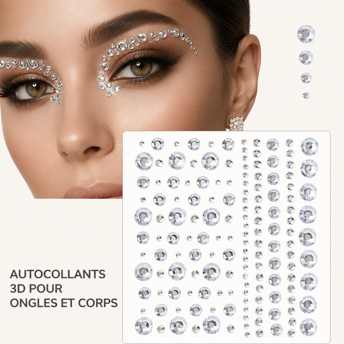 ✨ Perles Adhésives Visage & Cheveux — Face Gems Pearls
