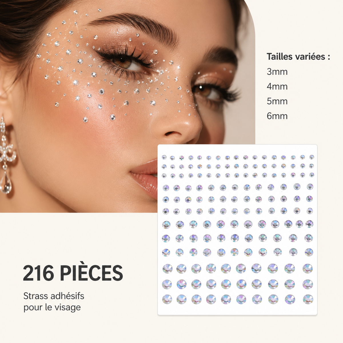 ✨ Perles Adhésives Visage & Cheveux — Face Gems Pearls