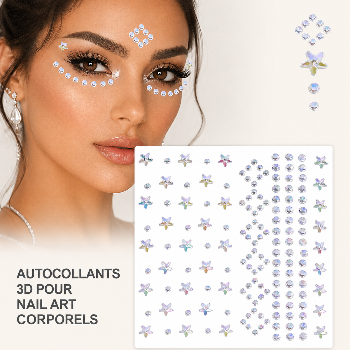 ✨ Perles Adhésives Visage & Cheveux — Face Gems Pearls