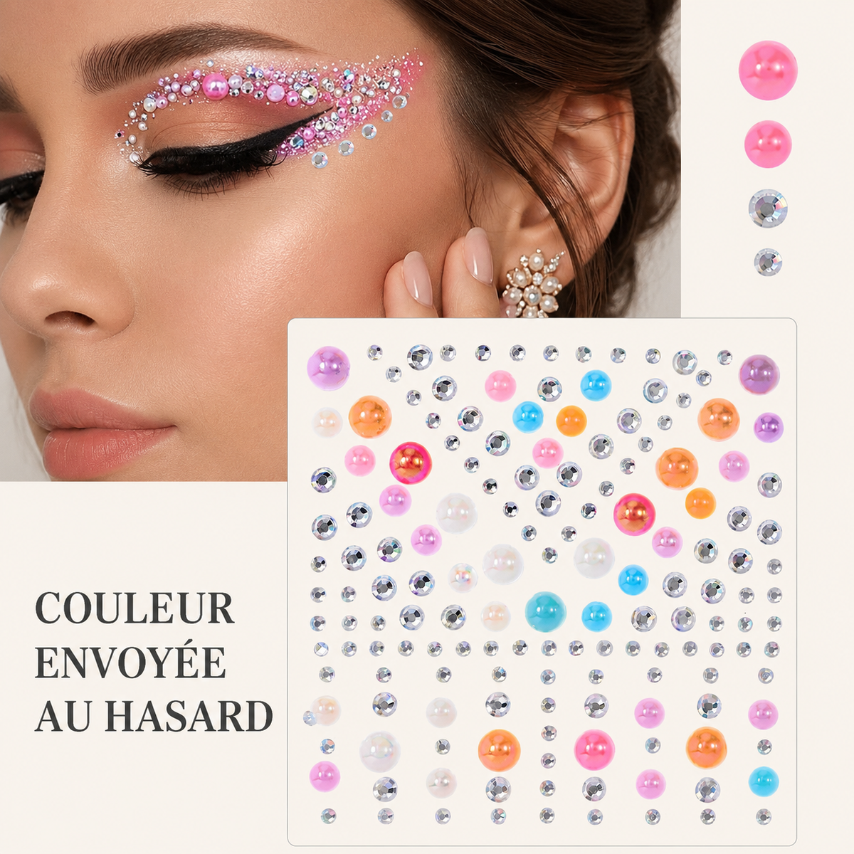 ✨ Perles Adhésives Visage & Cheveux — Face Gems Pearls