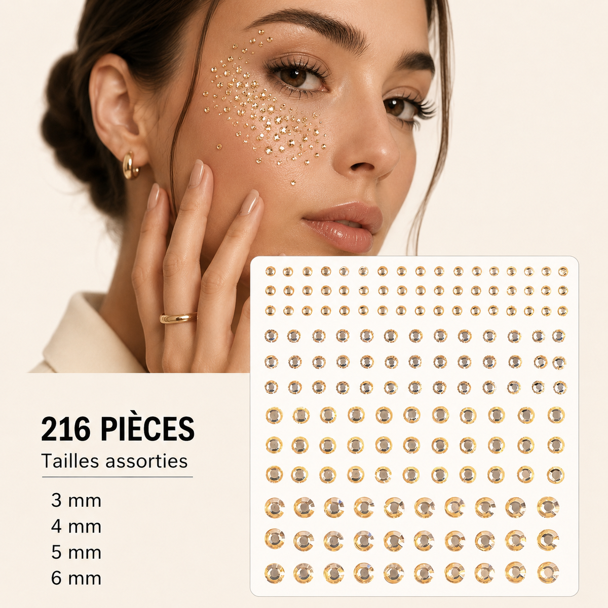 ✨ Perles Adhésives Visage & Cheveux — Face Gems Pearls