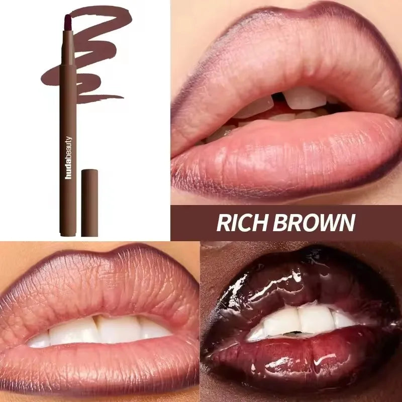 Crayon contour des lèvres mat waterproof longue tenue – Nude & Rouge Cerise