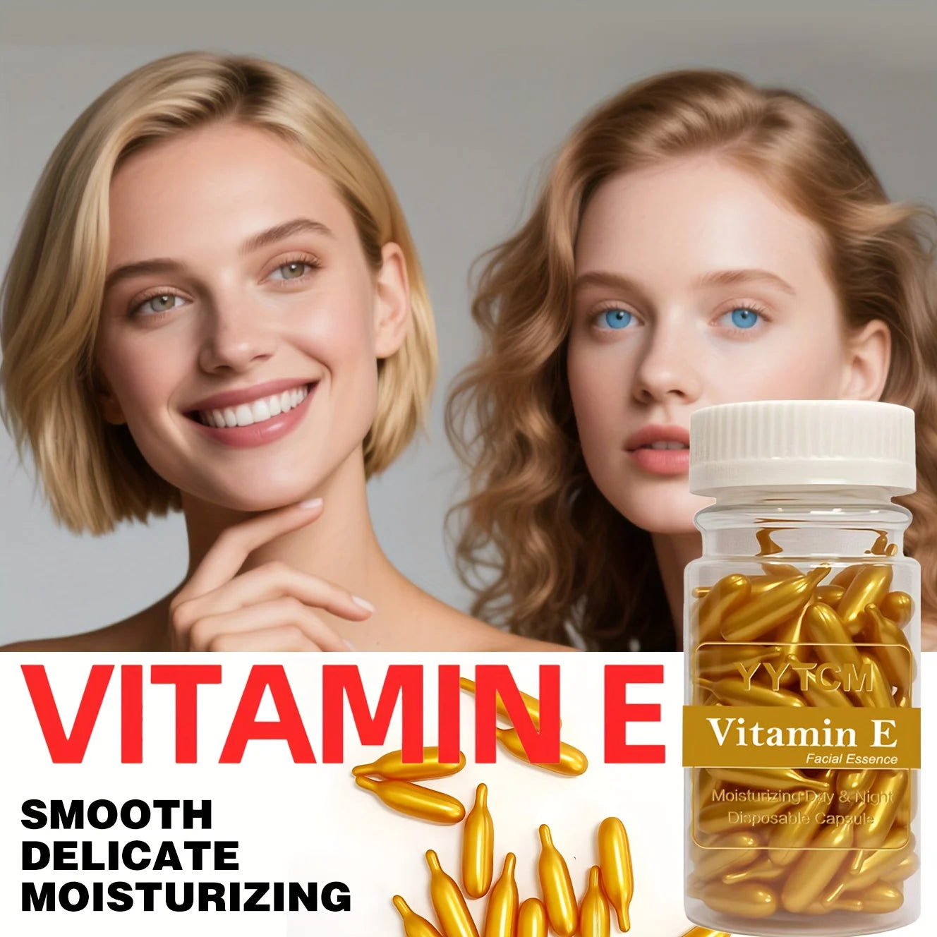 Vitamin E Glow Capsules – Hydrating Face Serum (90 Capsules)